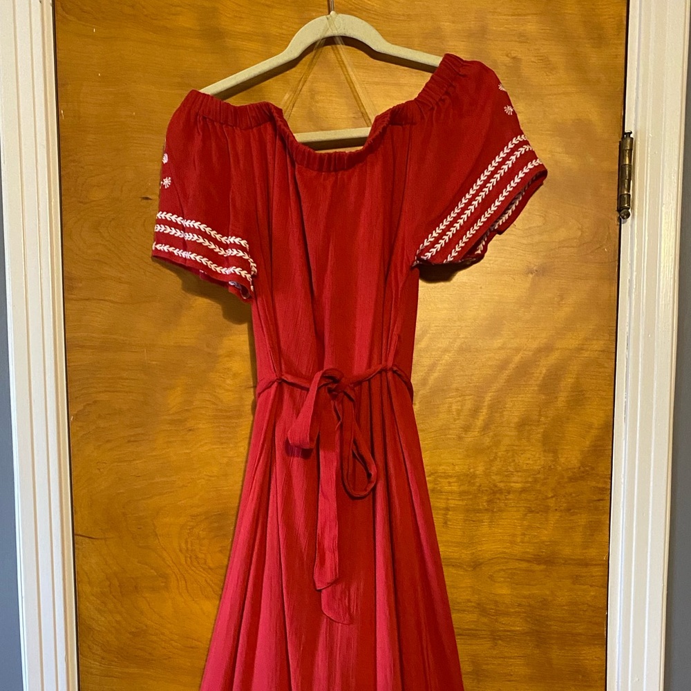 Olive & J (Stitch Fix Brand) Burnt Red Maxi Dress
